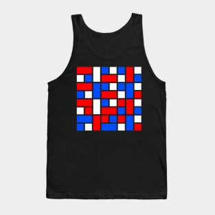 Red, White, Blue Rectangles Tank Top